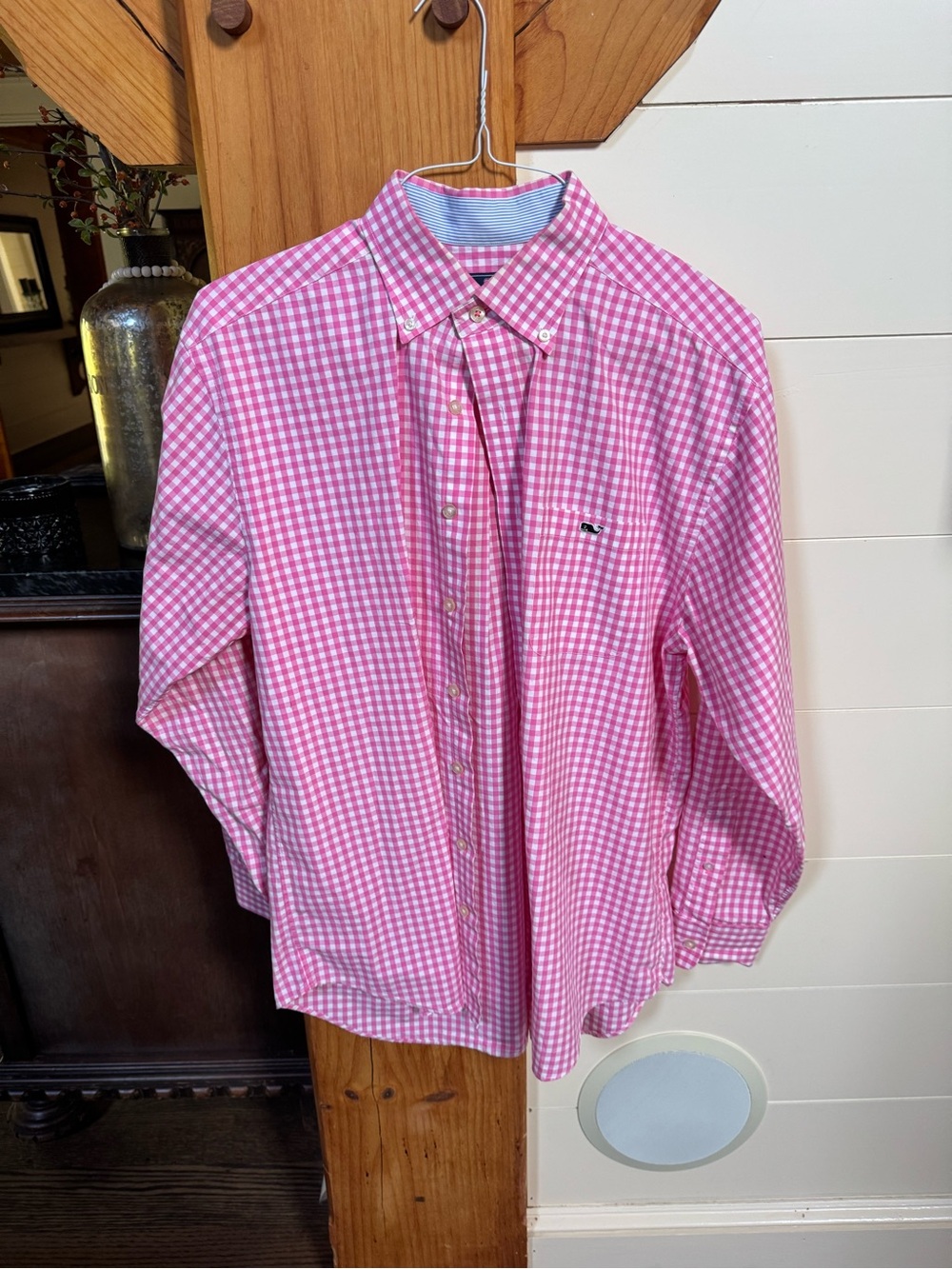 Vineyard Vines Pink Gingham Button-Down Shirt